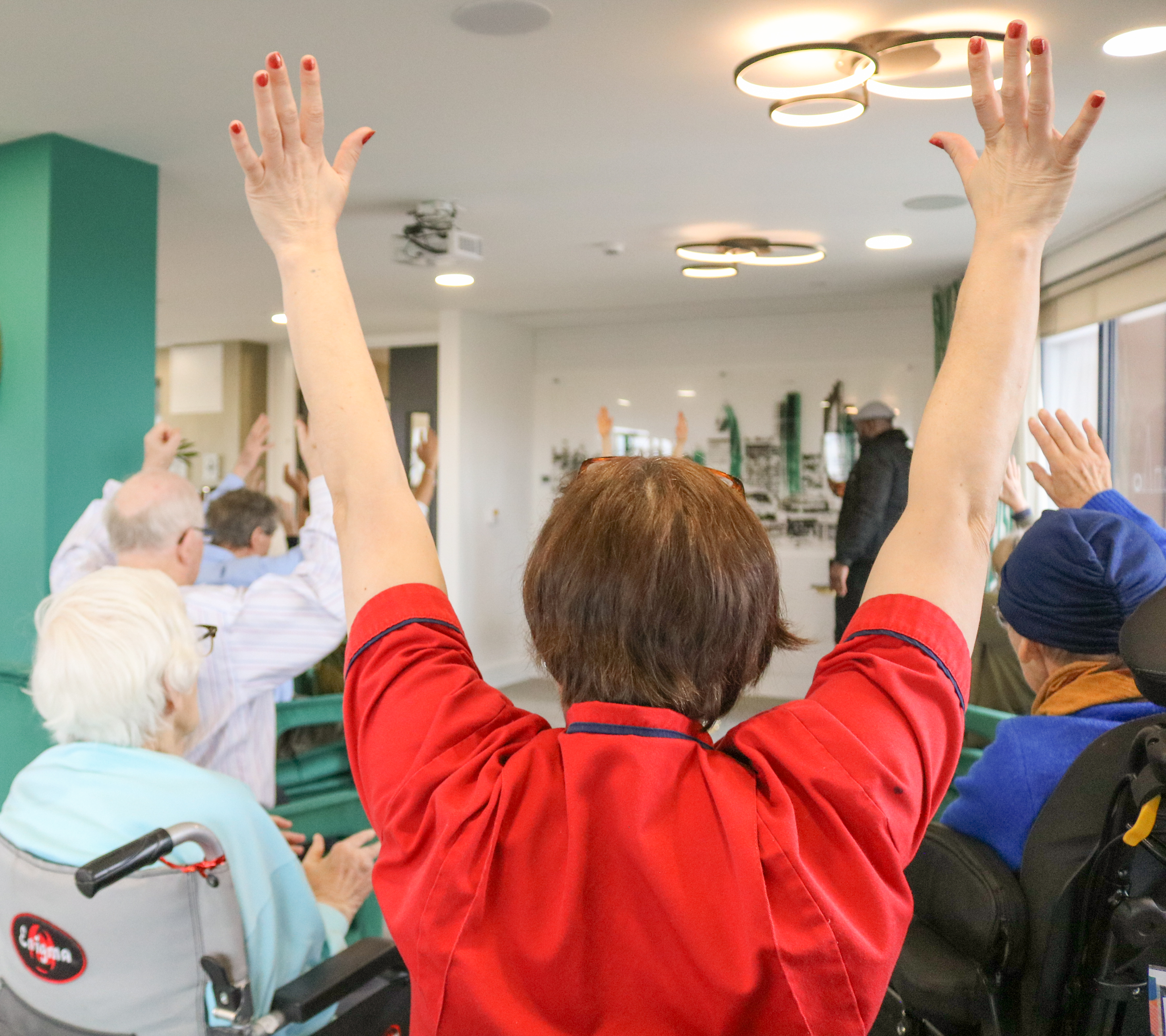 Residents & Staff enjoy Yoga